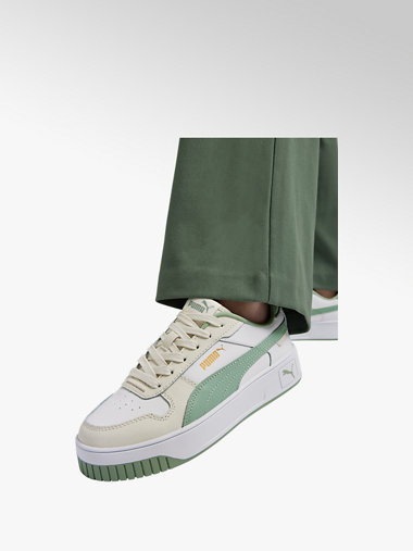 PUMA Leder Plateau Sneaker CARINA STREET in Grun WeiB DEICHMANN AT